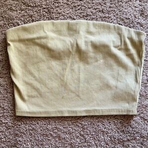 Madewell Ribbed Strapless Top in Light Green